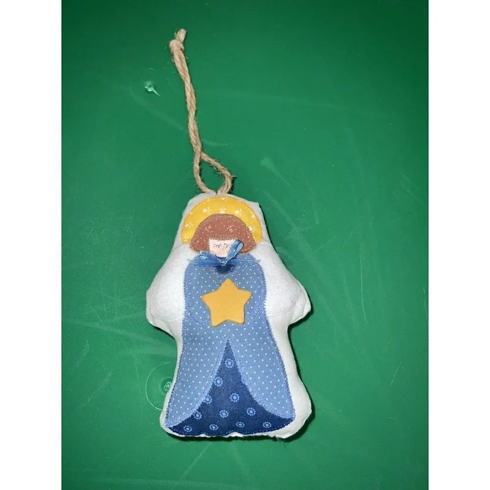 Vintage Handmade Stitched Cloth CHRISTMAS ANGEL  Ornament 6